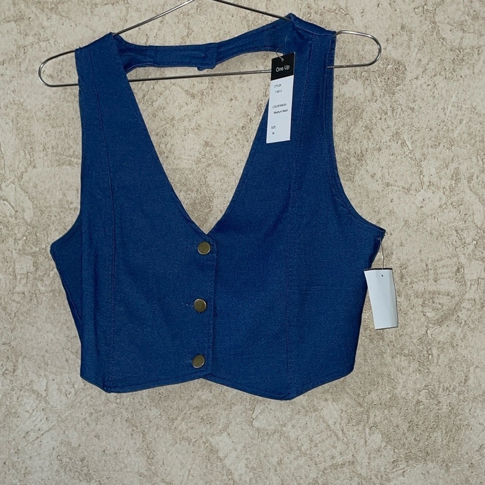 One Up Denim Crop Top